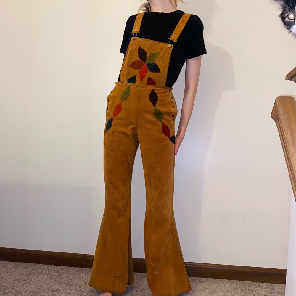 Vintage 70’s Genuine Leather Patchwork overall
